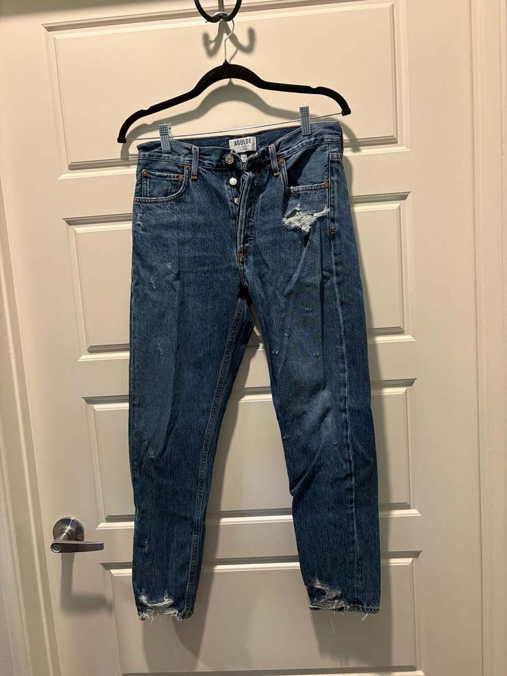 AGOLDE Jamie High Rise Tapered Distressed Jeans Size 27
